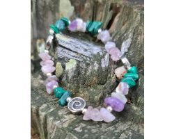 Breast Cancer Support Metaphysical Bracelet-SemiPrecious Stones