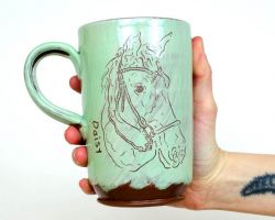 Custom Horse Mug - Seafoam