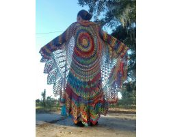 Bohemian Long Sweater ~ Hand Crocheted 