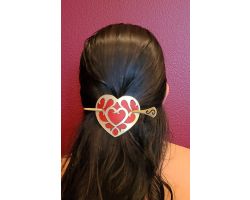 Heart Container Hair Slide Barrette