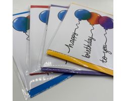 Balloon Writing Birthday Card