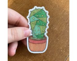 Cute Cactus Sticker, 1.42"x3"