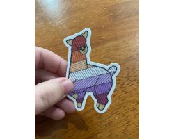 Lesbian Pride Llama Sticker, Vinyl, 2.06"x3"