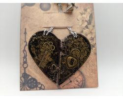 Lock And Key Half Heart Friendship/Couples Keychains-Bronze