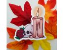 Rose Skull Candle Sticker
