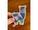 Blue Llama Sticker, Vinyl, 2.12"x3"