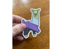 Non-Binary Pride Llama Sticker, Vinyl, 1.99"x3"