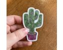 Potted Saguaro Cactus Vinyl Sticker, 1.79"x3"