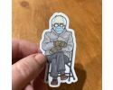 Bernie in Mittens Sticker, Vinyl, 1.58"x3"