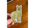 Yellow Llama Sticker, Vinyl, 1.89"x3"